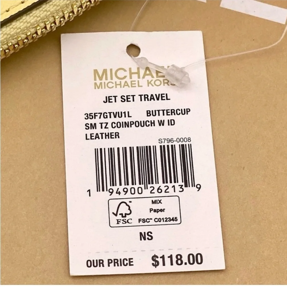 Michael Kors Small Coin Pouch Wallet Card Case Buttercup Color